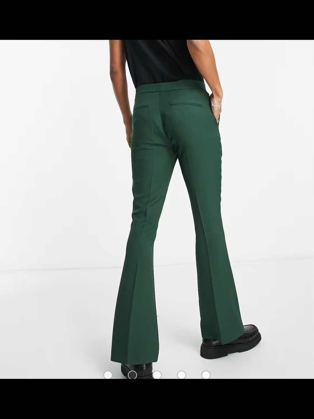 Asos Design Men's Skinny Flare Suit Pants Tailored Forest Green 28x30 - Picture 4 of 14